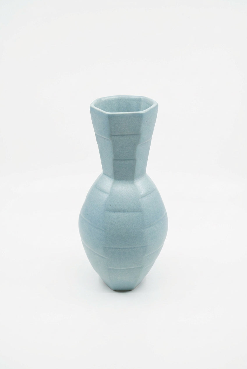Large Blue Faceted Vase by Annette Bull