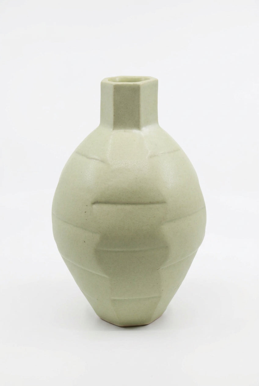 Medium Yellow Faceted Vase by Annette Bull