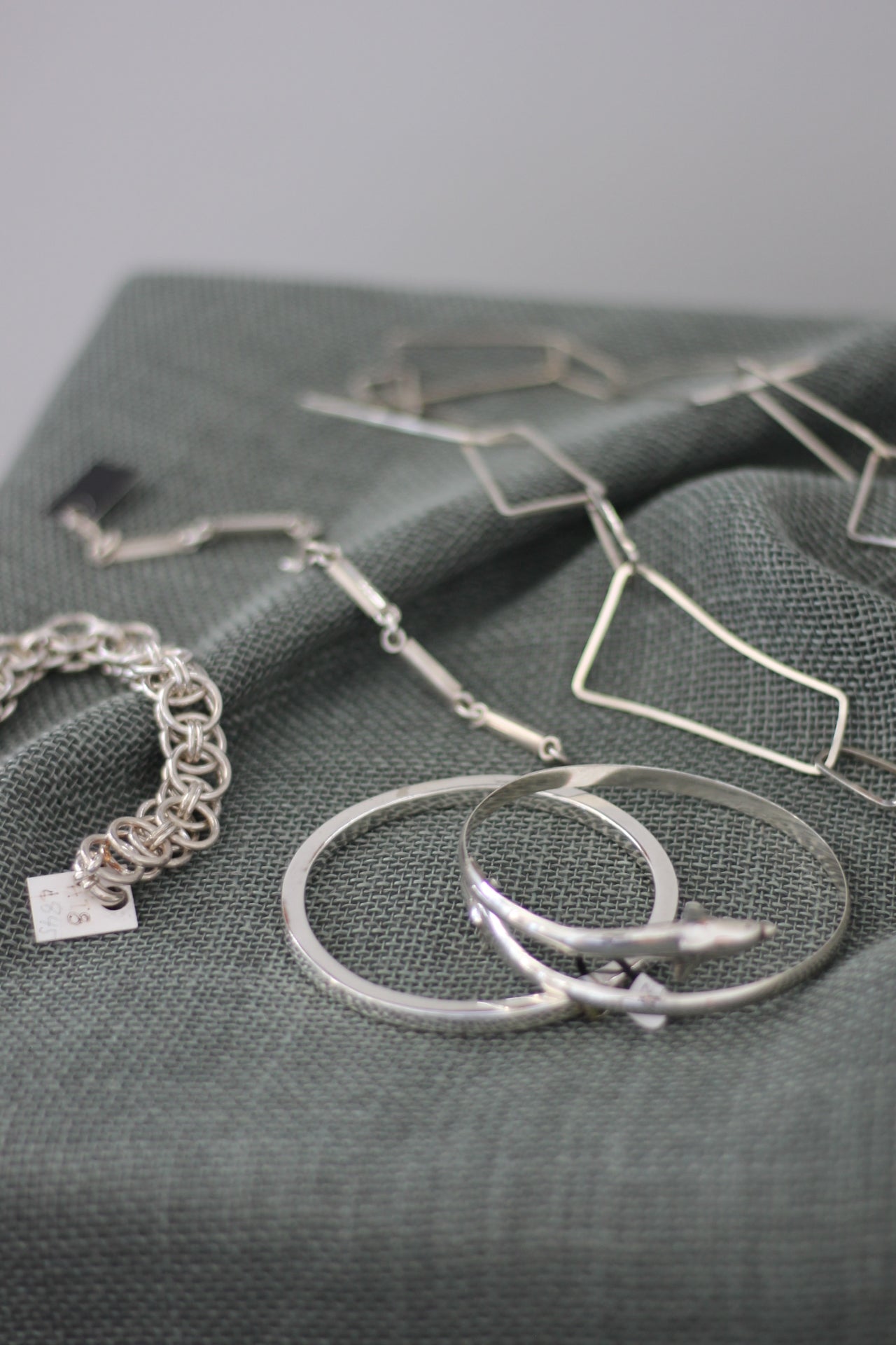 Silver and peridot bangle by Angus Thomson-4