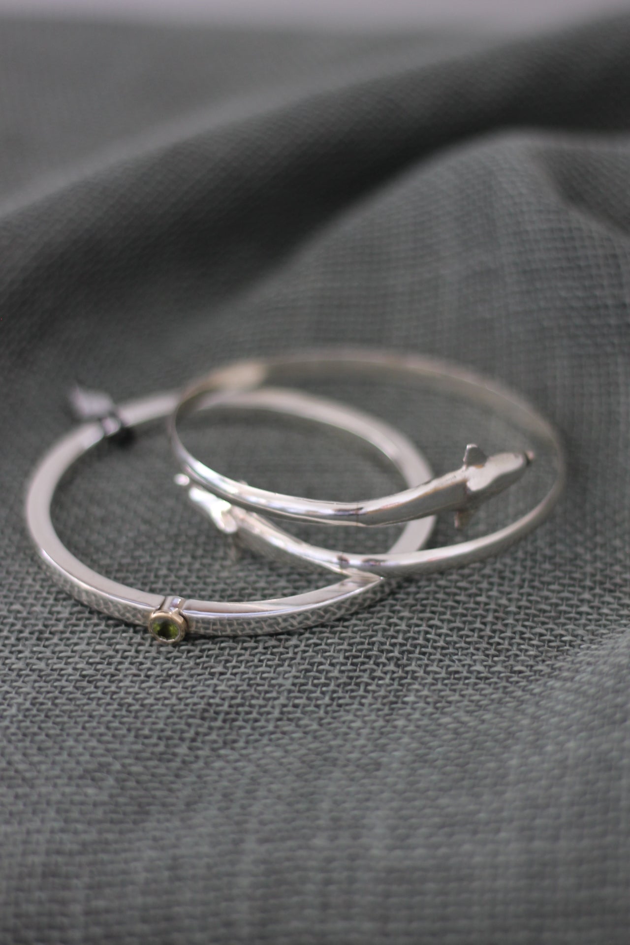 Silver and peridot bangle by Angus Thomson-3