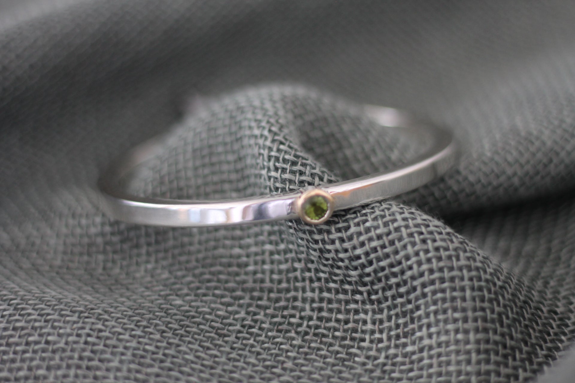 Silver and peridot bangle by Angus Thomson-2