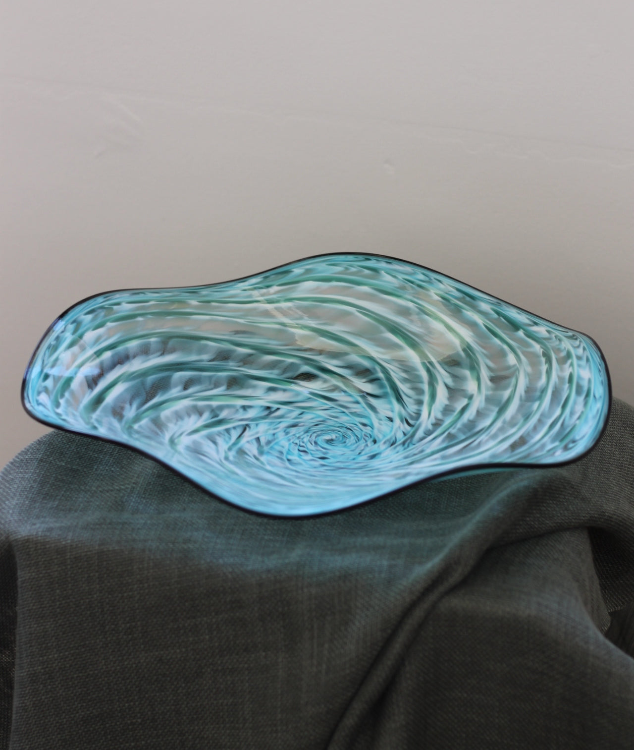 Teal shell platter by Justin Culina