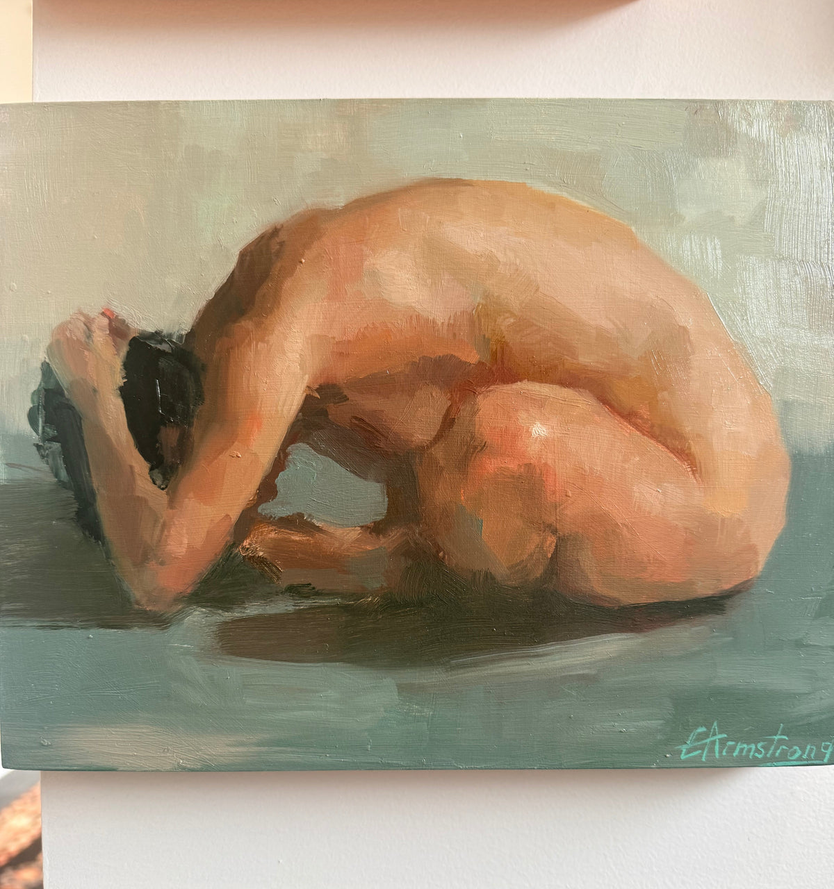Figure Study on Moss Green by Emily Armstrong
