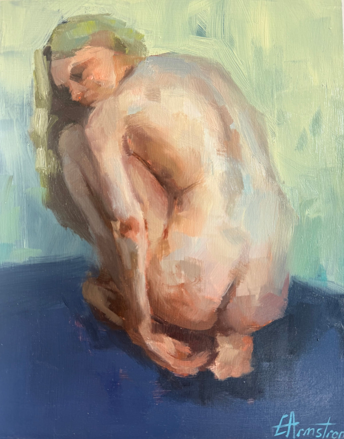 Figure Study on Pale Yellow by Emily Armstrong