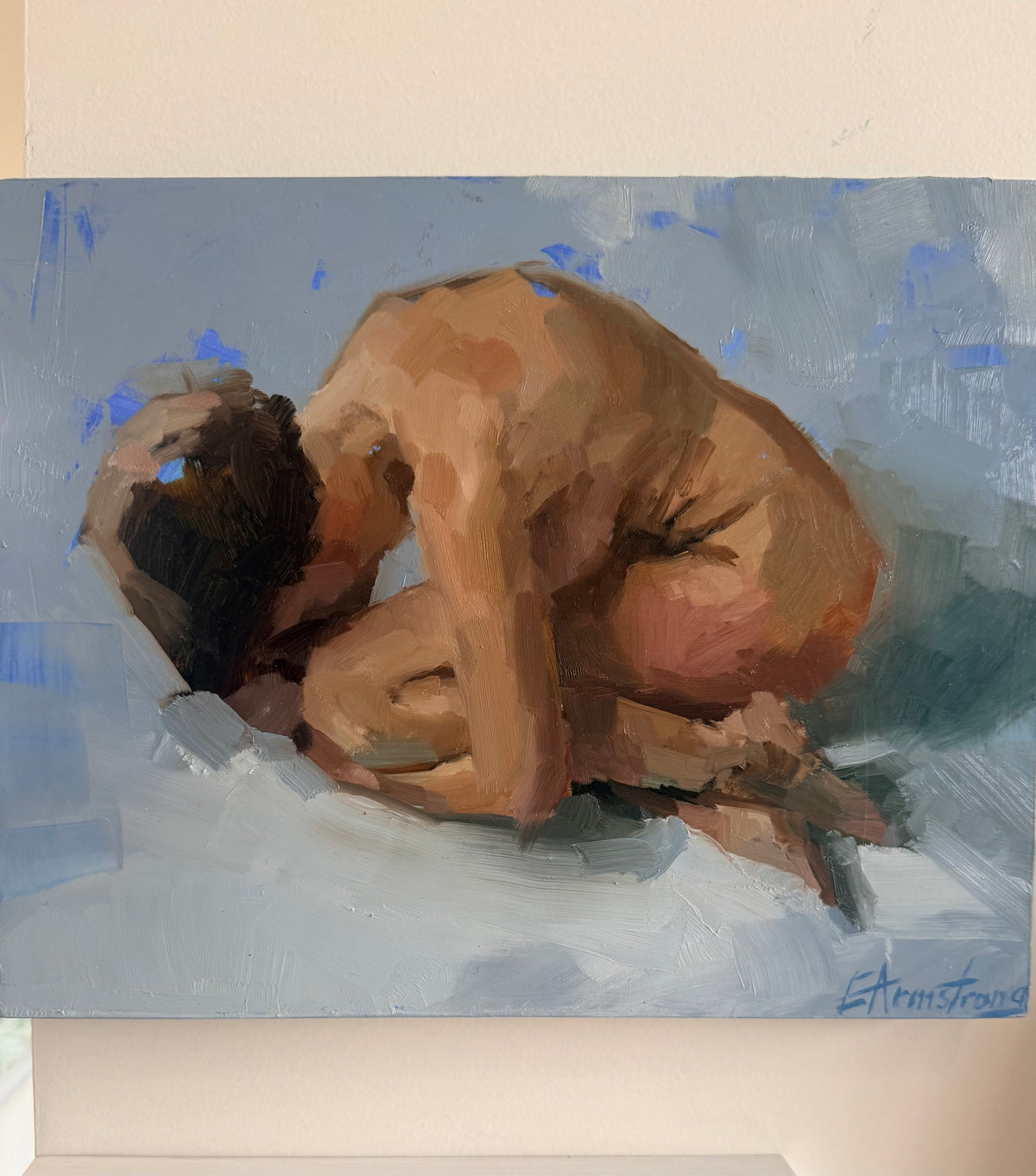 Figure Study on Eggshell Blue by Emily Armstrong-1