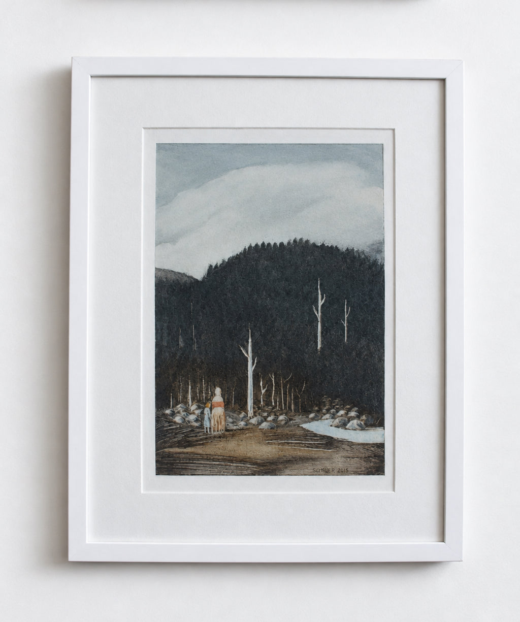 Oil and pencil on paper