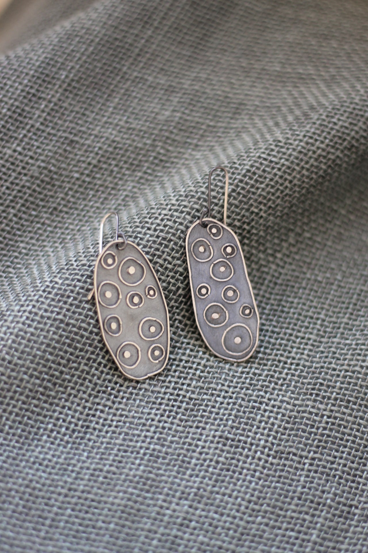 White line earrings by Phillipa Gee